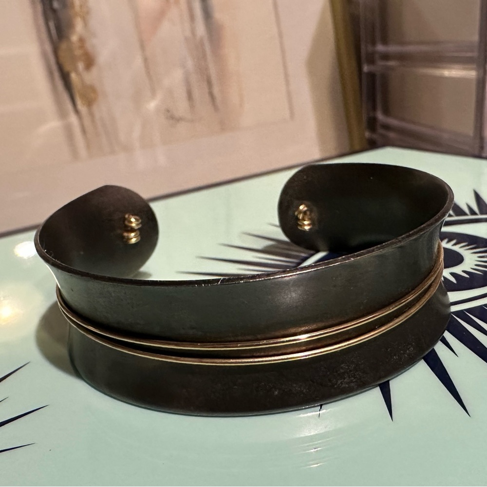 Mixed metal cuff bracelet